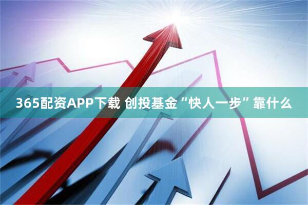 365配资APP下载 创投基金“快人一步”靠什么